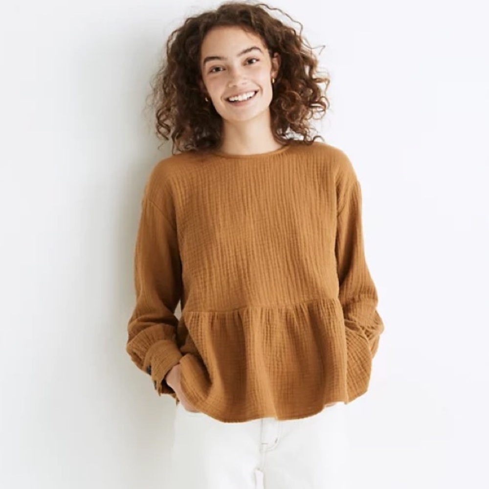 Madewell Gauze Peplum Top